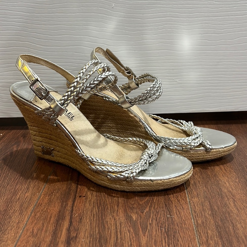 Michael Kors silver wedge heel